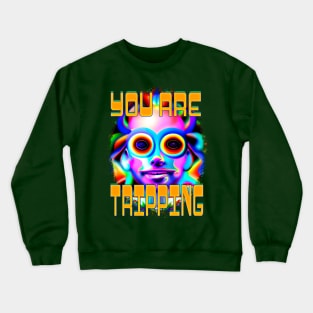 You Are Tripping- Captioned (2)- Trippy Psychedelic Art Crewneck Sweatshirt